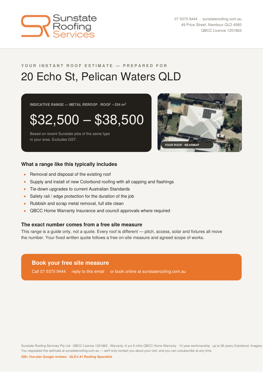 Sample instant estimate PDF - 20 Echo St, Pelican Waters