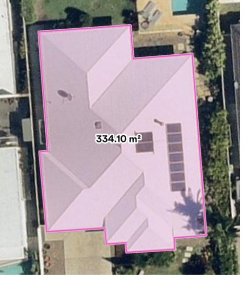 Nearmap roof outline 334.10 square metres